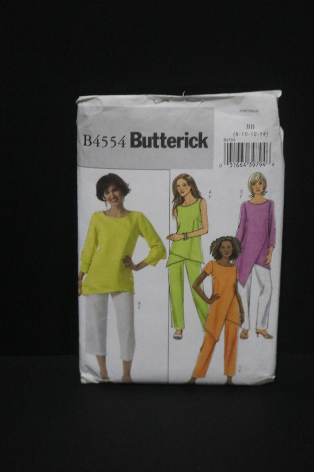 Butterick 4554 Misses Tunic and Pants Sewing Pattern UNCUT Size 8 10 12 ...