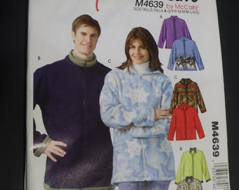 Stitch n Save 4639 Misses and Mens Jackets Sewing Pattern UNCUT Size S M L