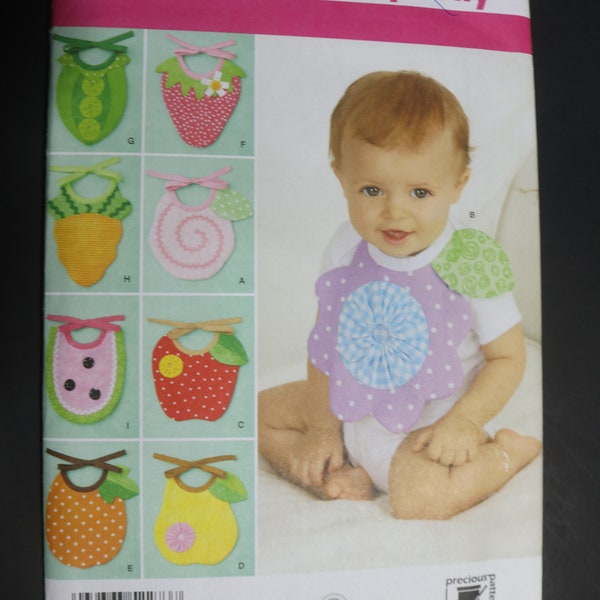 Simplicity 2273 Baby Bibs Sewing Pattern UNCUT - Fruit Bibs Pattern - Strawberry , Watermelon, Lemon