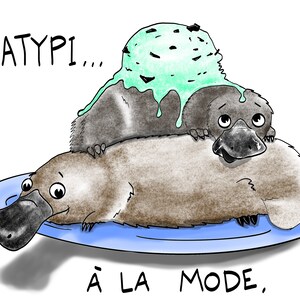 Cartão de saudação Platypi a la Mode Pun