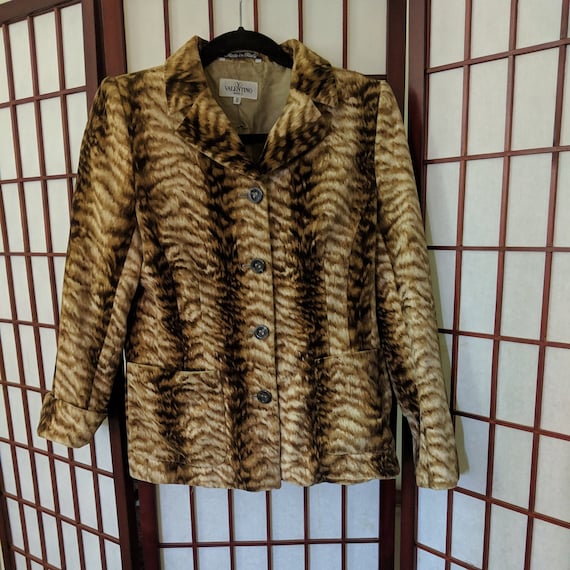 Original Tiger Print Velvet Valentino Blazer