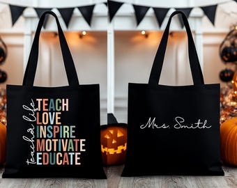 Inspirierende Lehrer Baumwolltasche | Motivierendes Geschenk für Erzieher | Personalisierte Lehrer Tasche