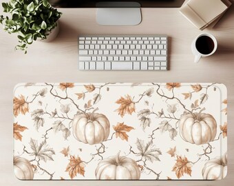 Tapete de escritorio con diseño floral de calabaza: decoración otoñal vintage (3 tamaños)