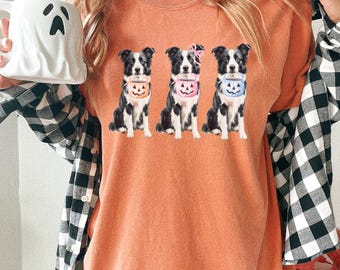 Halloween Border Collie Comfort Colors Shirt: Spooky Dog Lover Tee