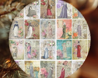 Regency Fashion Ornament: Jane Austen Gift for Book Lovers
