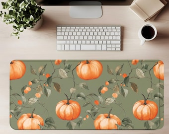 Tapete de escritorio con diseño floral de calabaza: decoración otoñal vintage (3 tamaños)