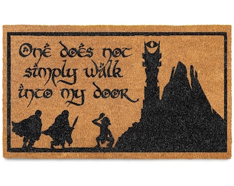 MAINEVENT One Does Not Simply Walk to My Door Mat 30x17 Inch, LOTR Door Mat, LOTR Rug, Nerdy Welcome Mat, Nerdy Rug, lotr Doormat