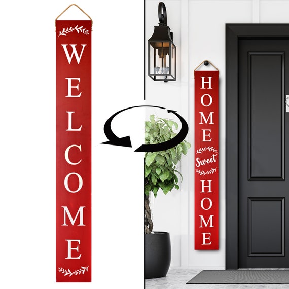 Tall Outdoor Welcome Sign For Porch Vertical Welcome Sign | Etsy