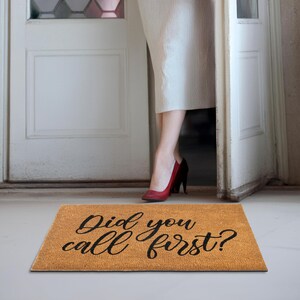MAINEVENT Did You Call First Doormat 30"x17" Farmhouse Door Mat with Thick Non-slip PVC Backing image 8