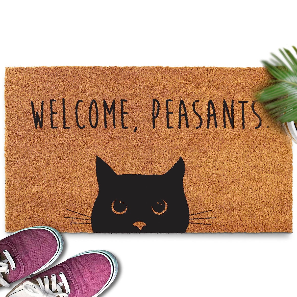 MAINEVENT Cat Welcome Peasants Doormat 30x17 or 50x15 Black Cat Door Mat, Funny Welcome Mats Outdoor Funny, Black Cat Gifts - Etsy