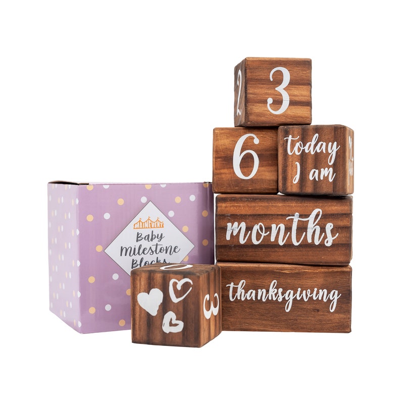 Baby Monthly Milestone Blocks 6 Blocks the Most Complete Etsy