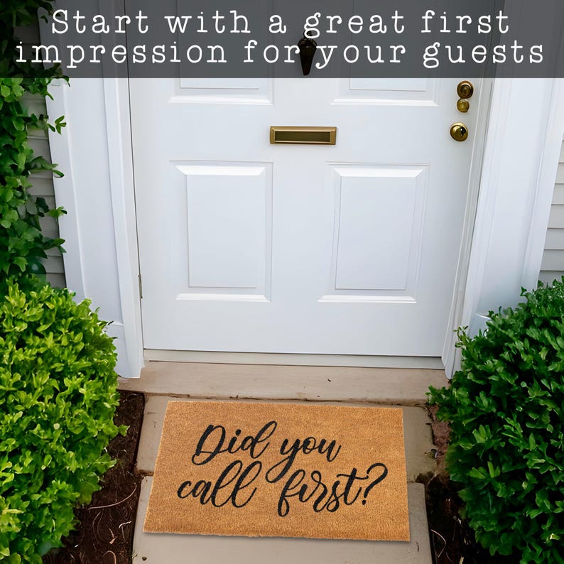 MAINEVENT Did You Call First Doormat 30"x17" Farmhouse Door Mat with Thick Non-slip PVC Backing image 7