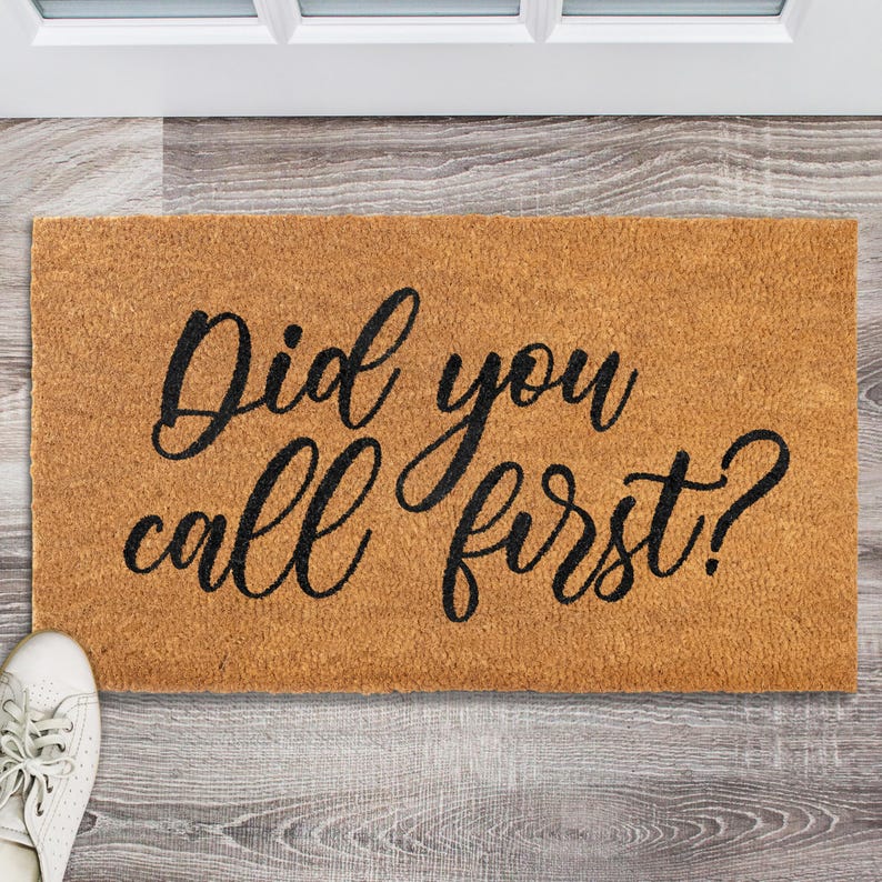 MAINEVENT Did You Call First Doormat 30"x17" Farmhouse Door Mat with Thick Non-slip PVC Backing image 2