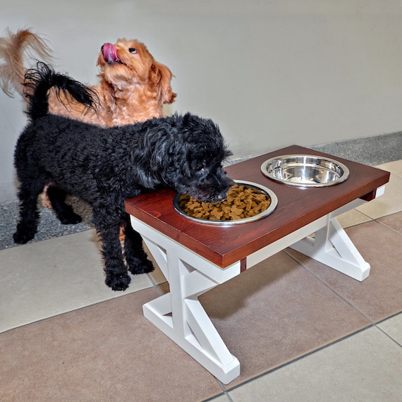 MAINEVENT Raised Dog Bowls for Medium Dogs, Modern Farmhouse Dog