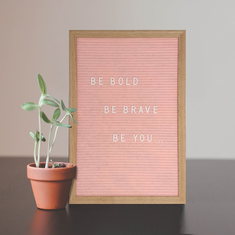 Felt Letter Board Set with Oak Wood Frame 12X17 Pink Great Etsy