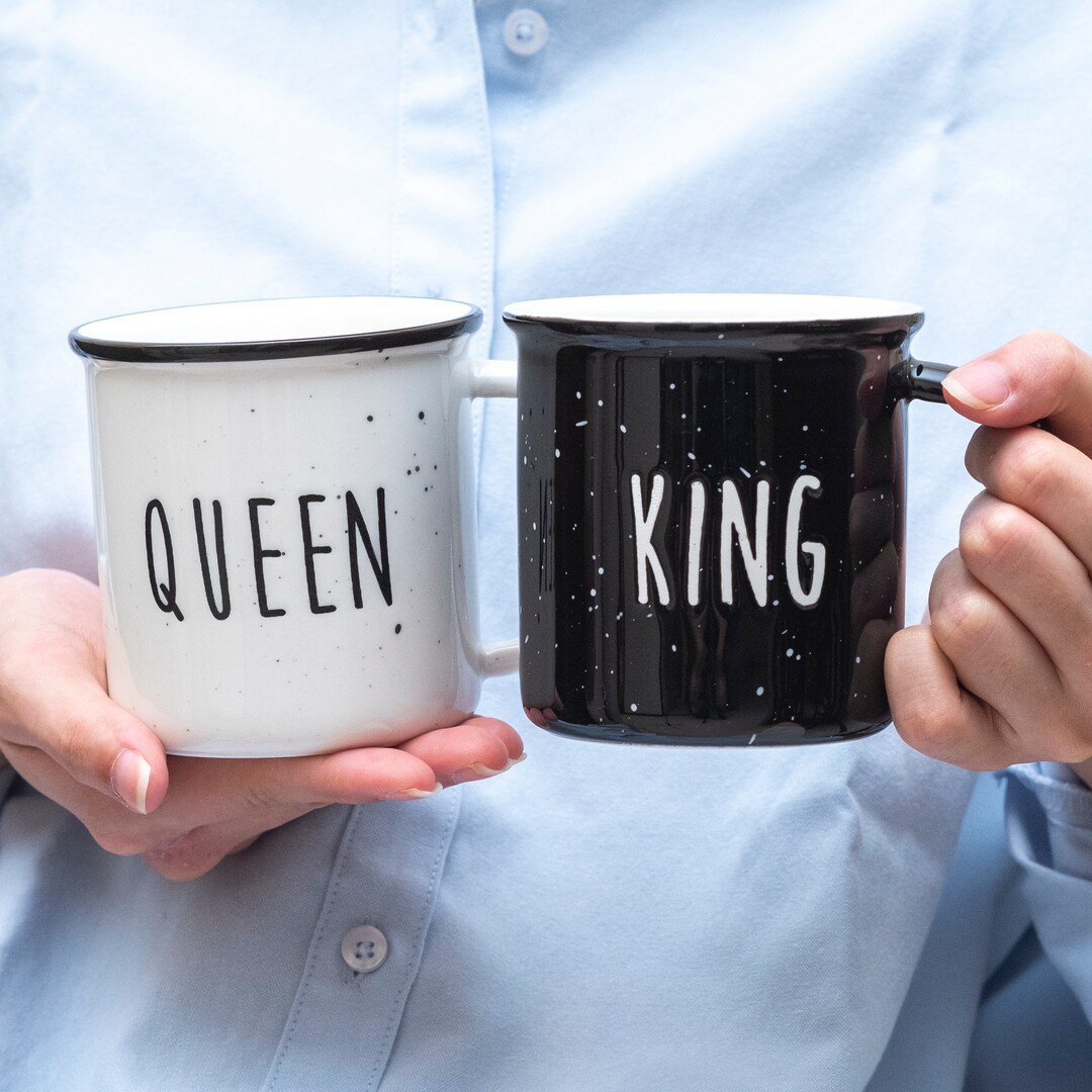 King Queen Coffee Mug Set of 2 Ceramic 11 Ounce, King Queen Mug Set