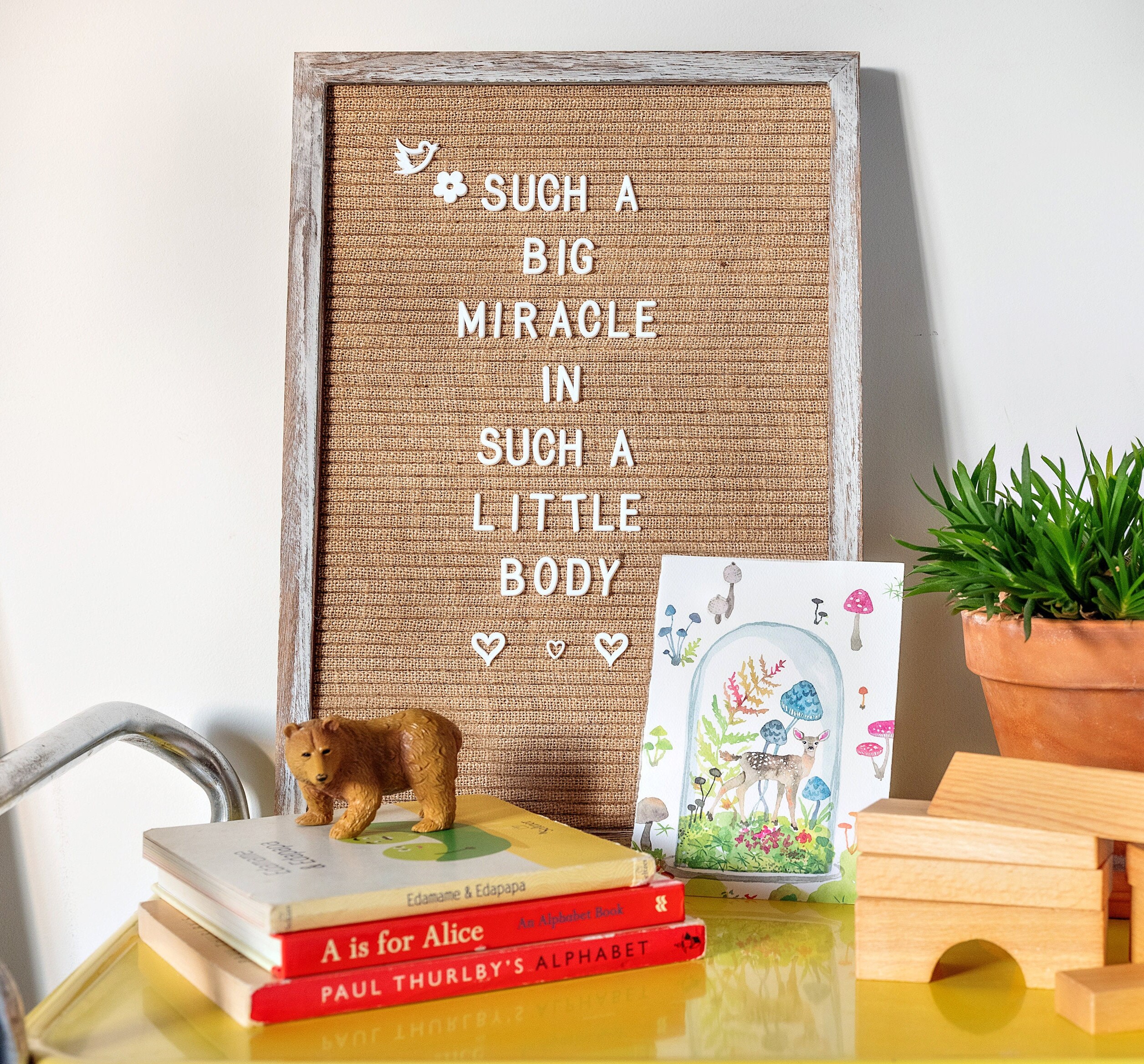 Letter Board Sign Skinny Felt Board with Pre Cut Letters 12x17 Inch Felt  Letter Board Baby Announcement Board Letters Changeable Letter Boards Stand