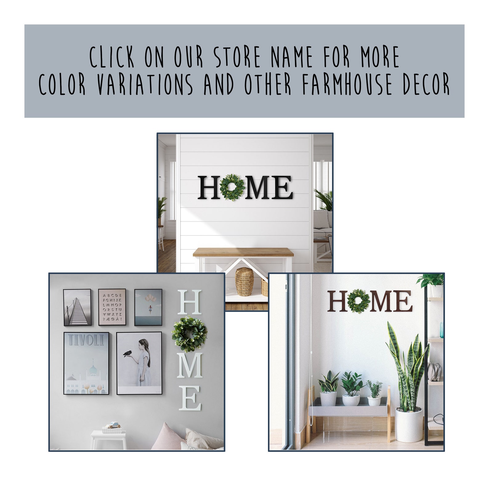 Hanging Home Letters for Wall With Wreath Farmhouse Signs for Etsy