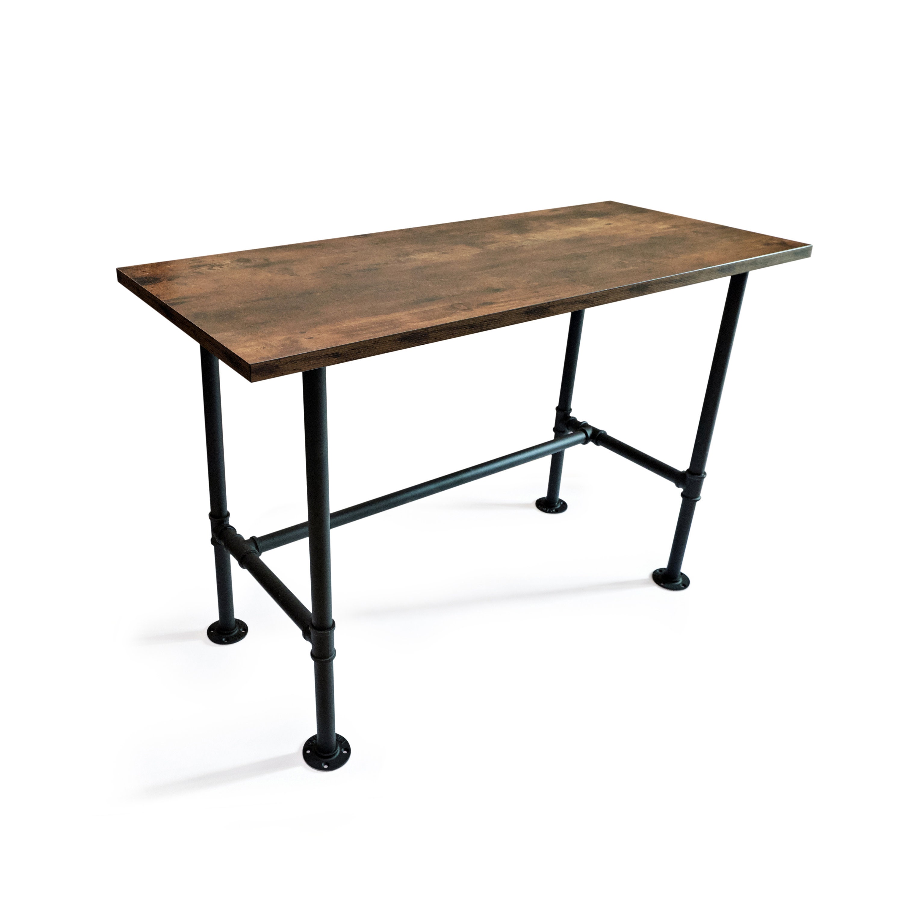 Industrial Pipe Desk for Home Office, Workstation, Small Rustic ...