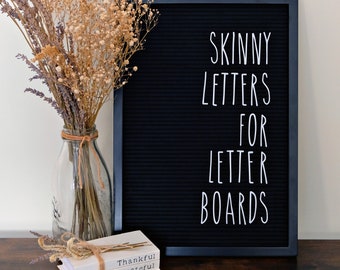 Skinny Letterboard Letters (NO BOARD INCLUDED) Set in Rae Dunn Inspired Font Perfect Farmhouse Decor for Felt Letter Boards, White Letters