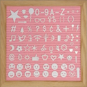 Felt Letter Board Set with Oak Wood Frame 10x10 Pink image 7