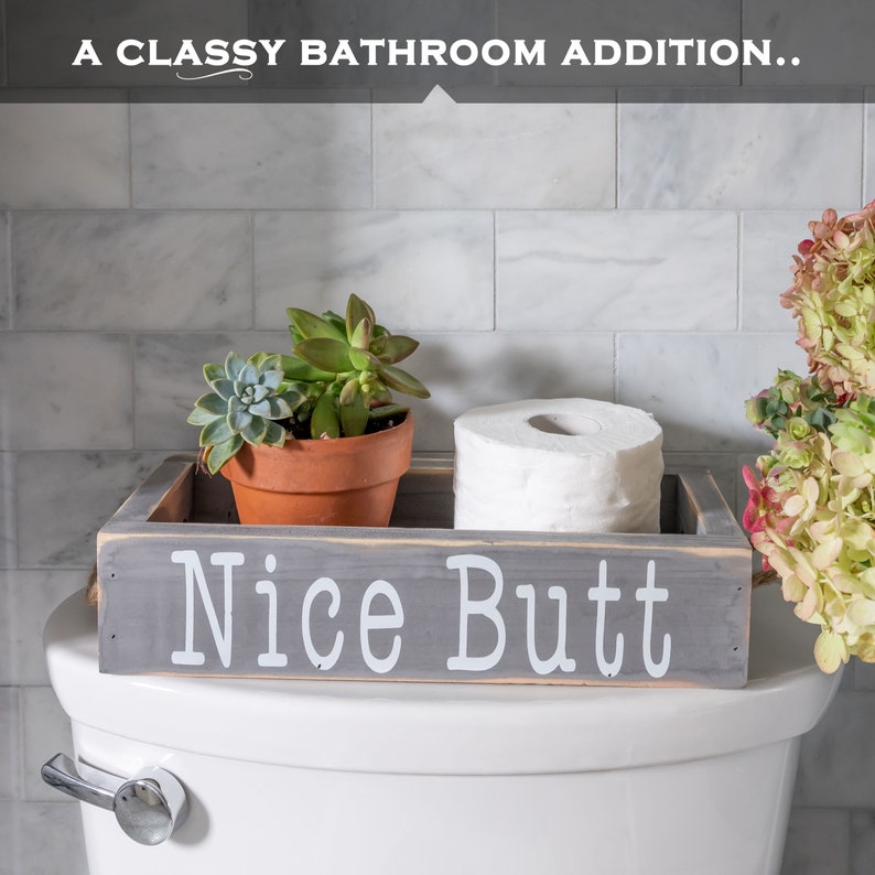 Nice Butt Bathroom Decor Box 2 Sides with Funny Sayings Etsy