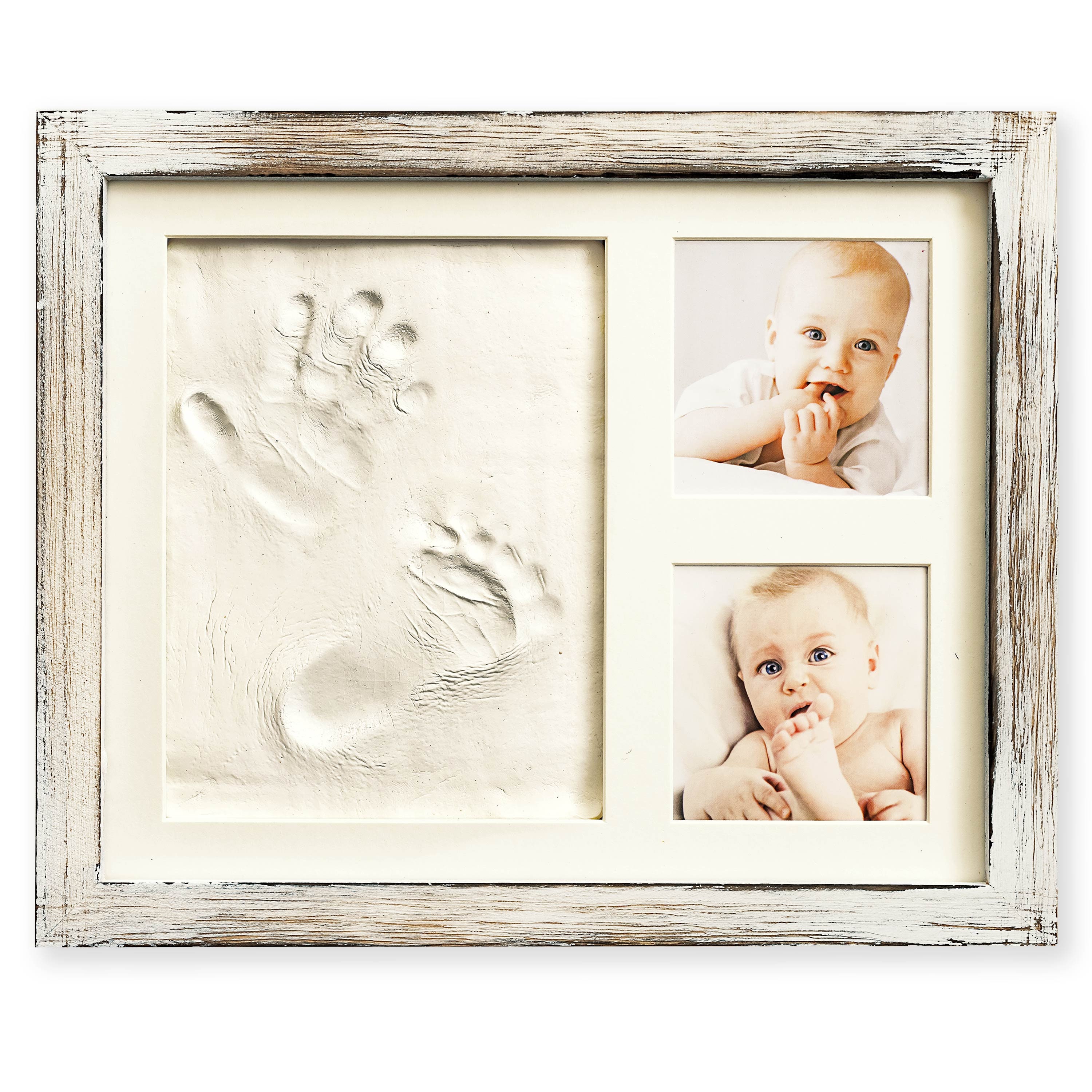 Baby Handprint and Footprint Makers Kit Keepsake Frame for Newborn Boys & Girls Baby Girl Gifts & Baby Boy Gifts New Mom Baby Shower Gifts Baby