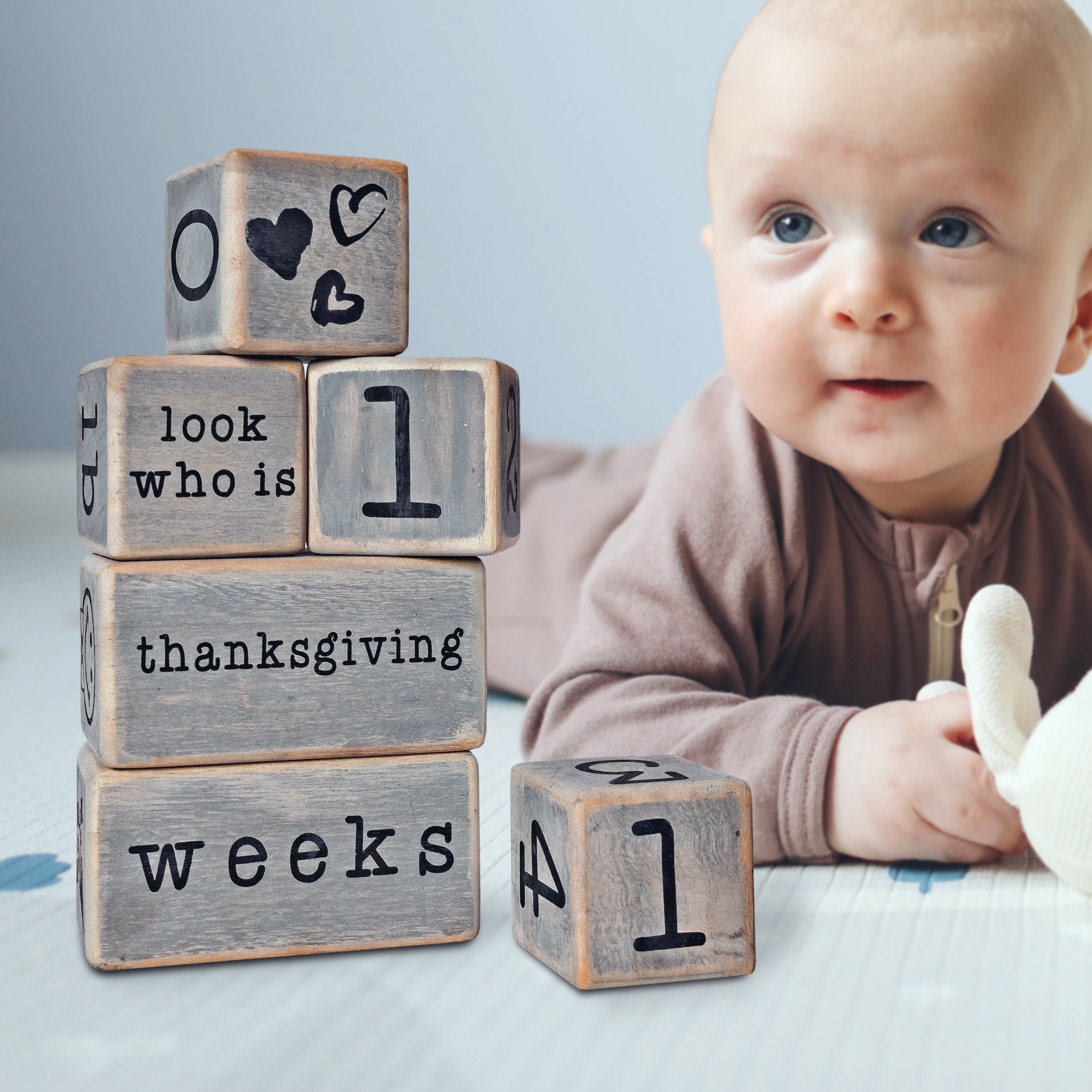 Baby Hand and Footprint Kit in Rustic Farmhouse Frame, for Baby