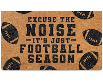 Football Season Doormat: 30x17 Inch Coir Rug - Fall Welcome Mat