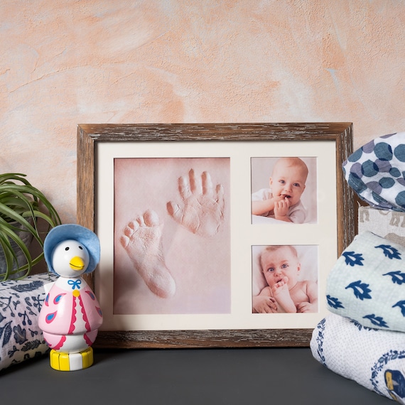 Baby Hand and Footprint Kit in Rustic Farmhouse Frame, for Baby