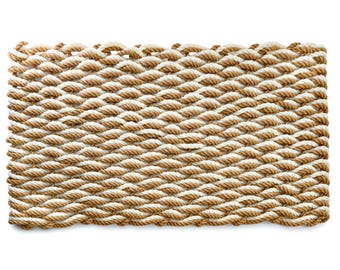MAINEVENT Lobster Rope Mat Sand 30x17 Inch, Lobster Rope Door Mat Outdoor, All-Weather Nautical Door Mat, Non-Fade Lobster Doormat