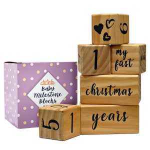 Baby Milestone Blocks: Rustic Wooden Photo Props, Nursery Decor