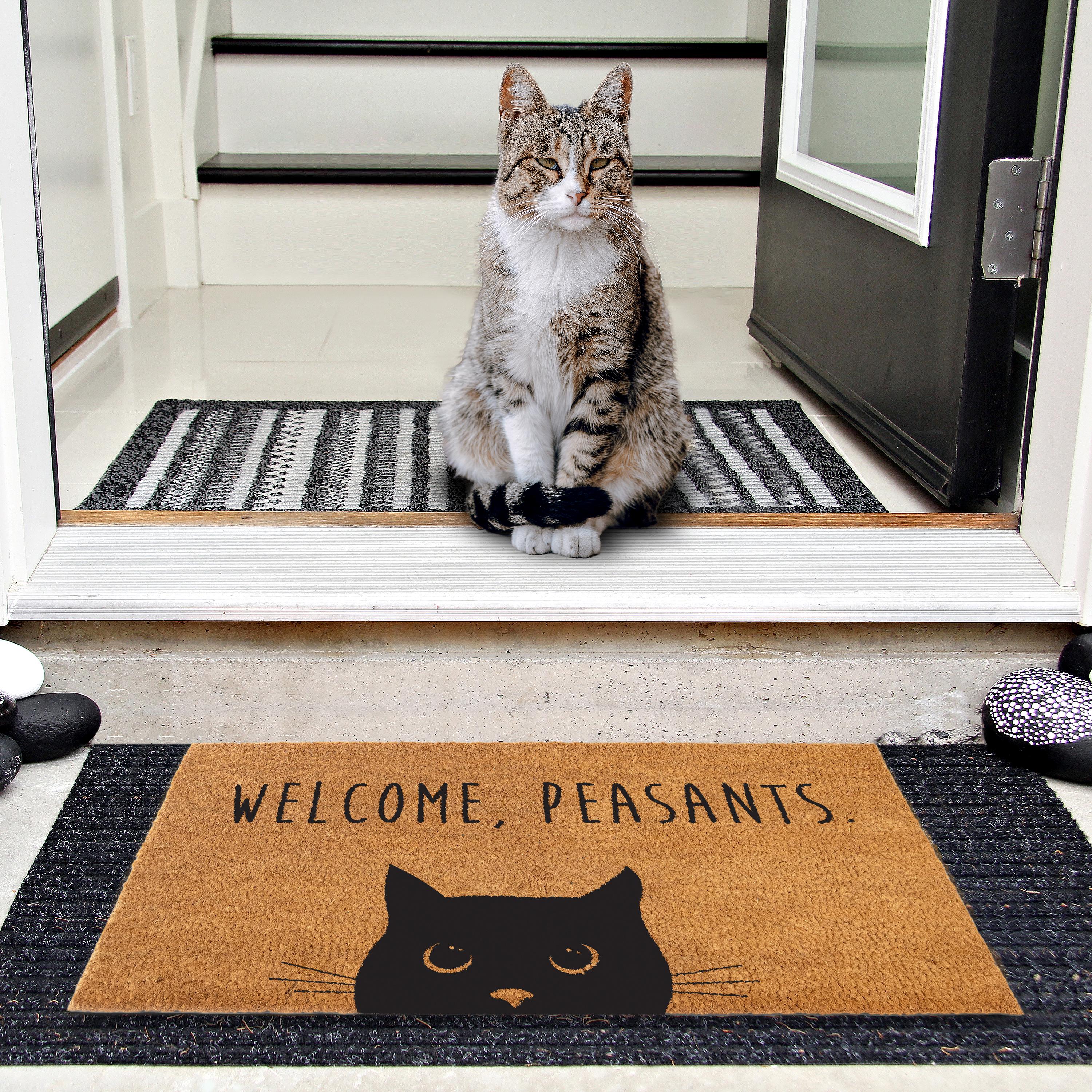 Welcome Peasants Mat Funny, Gag Gift, Cat Lover Gift, Cat Mom Gift