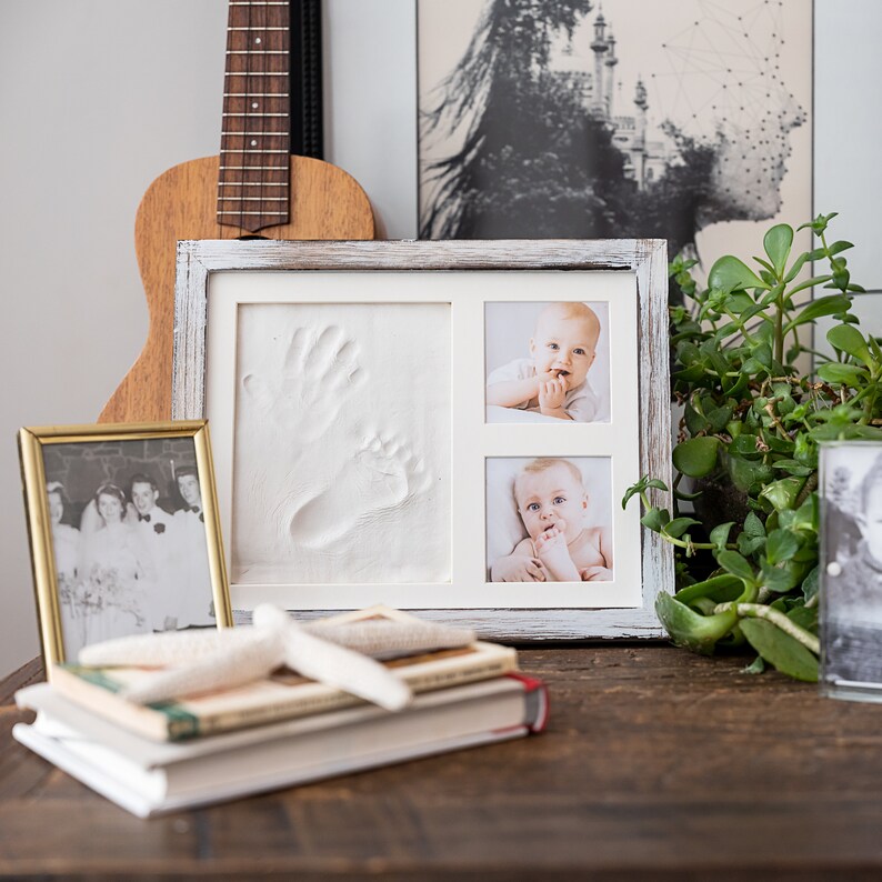 Baby Hand and Footprint Kit in Rustic Farmhouse Frame for Etsy