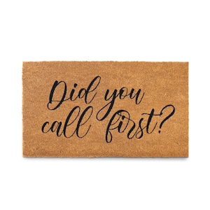 MAINEVENT Did You Call First Doormat 30"x17" Farmhouse Door Mat with Thick Non-slip PVC Backing image 1