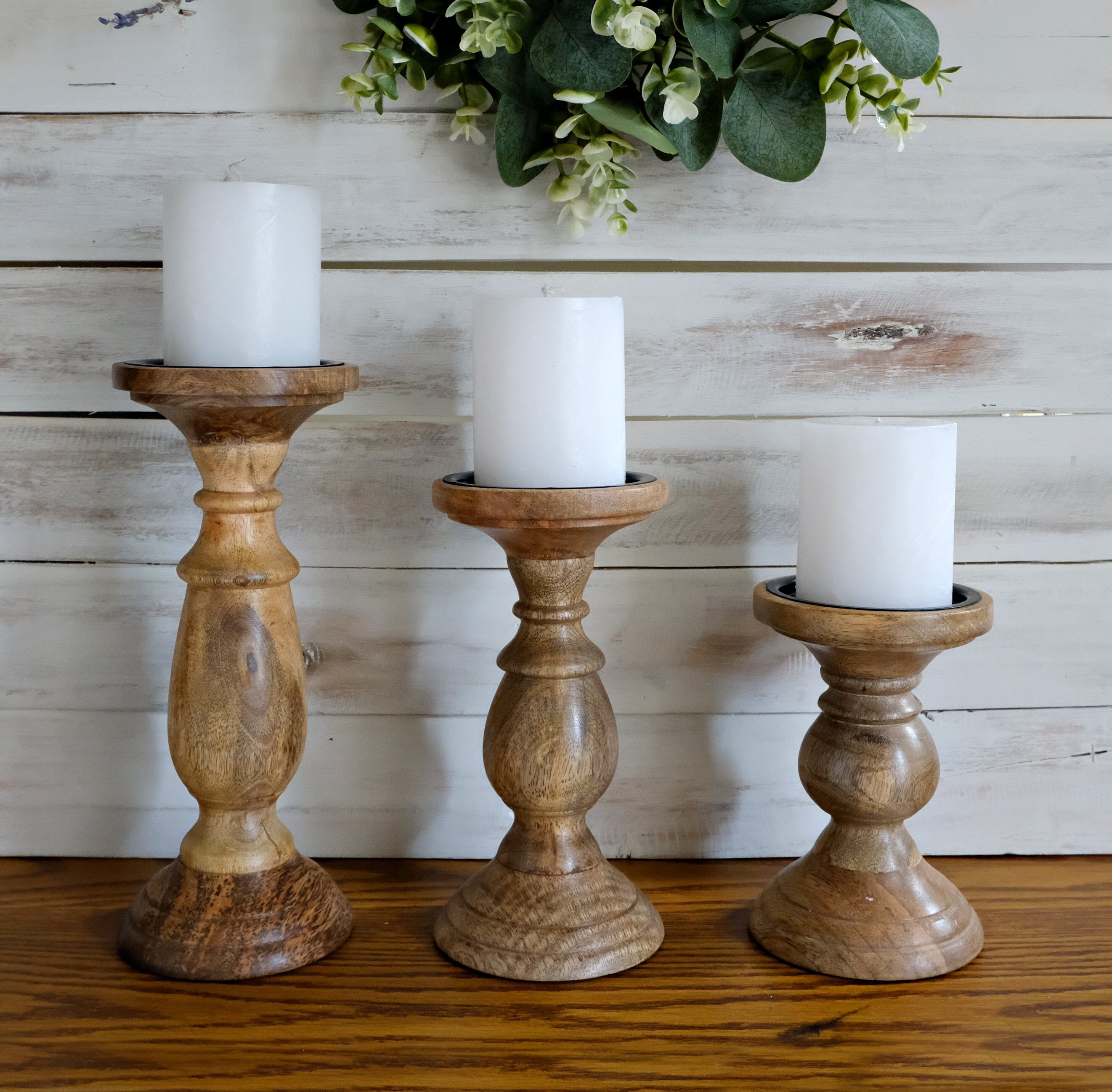 Pillar Candle Holders Set of 3 Tall Candle Holders Table Etsy