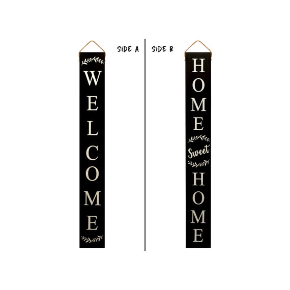 Tall Outdoor Welcome Sign For Front Porch 5 Ft Black | Etsy