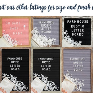 Felt Letter Board Set with Farmhouse Rustic Wood Frame 12x17 Barnwood Style Frame with Black Felt image 8