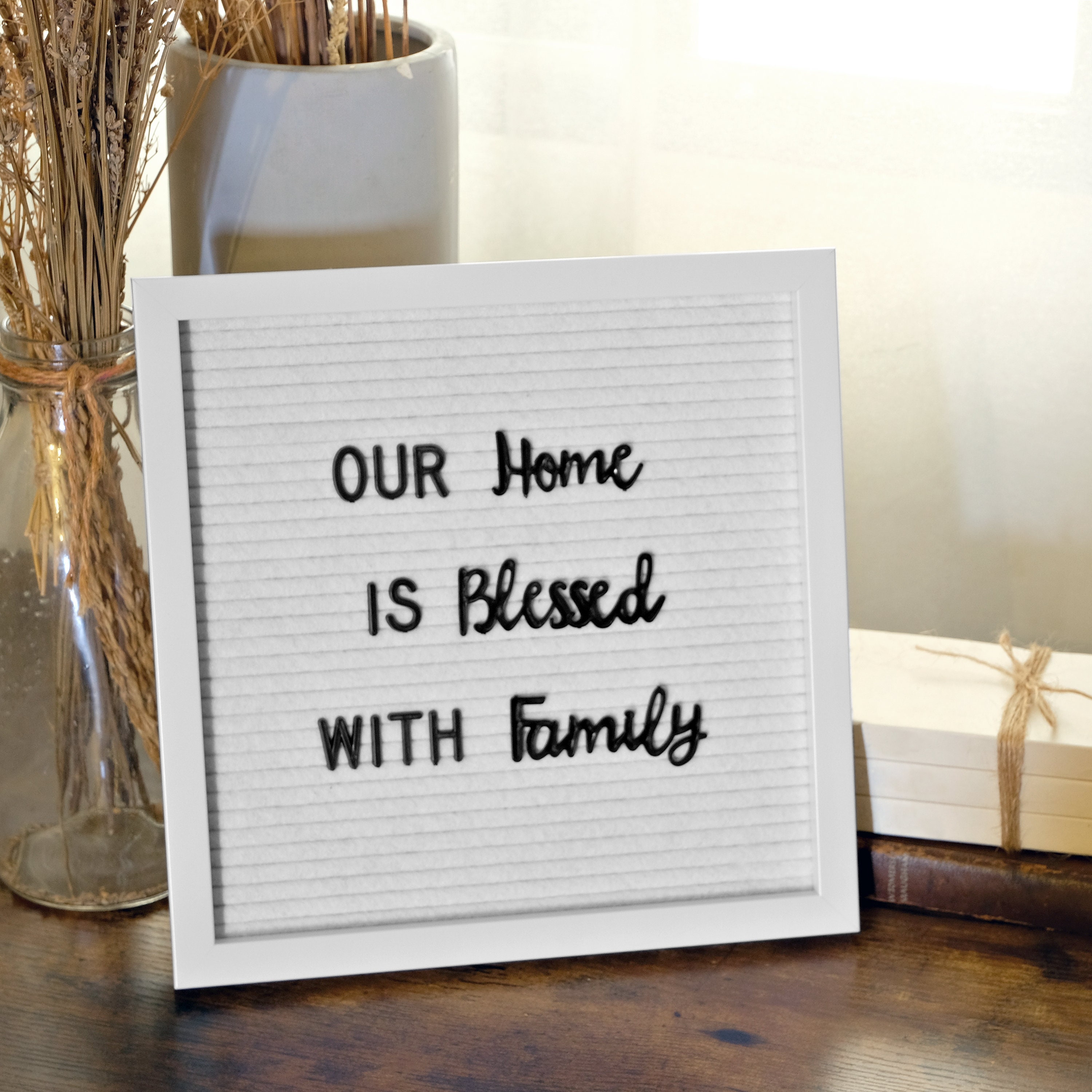 10x10 All White Felt Letter Board Changeable Letter Board Etsy