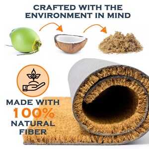 MAINEVENT Los gatos están al mando Felpudo de fibra de coco para gatos de 30 x 17 pulgadas, felpudos con temática de amantes de los gatos imagen 3