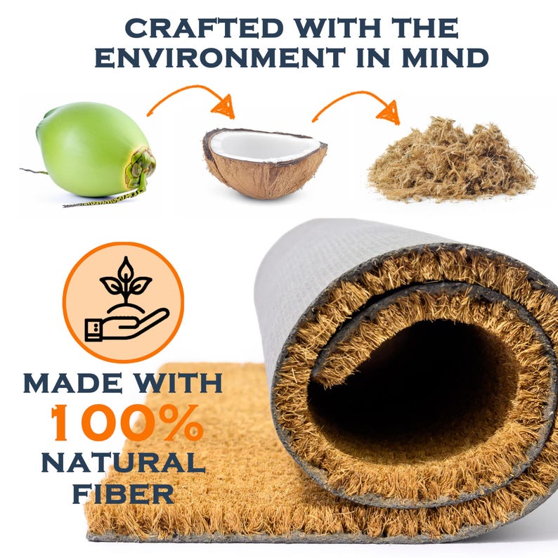 MAINEVENT Los gatos están al mando Felpudo de fibra de coco para gatos de 30 x 17 pulgadas, felpudos con temática de amantes de los gatos imagen 3