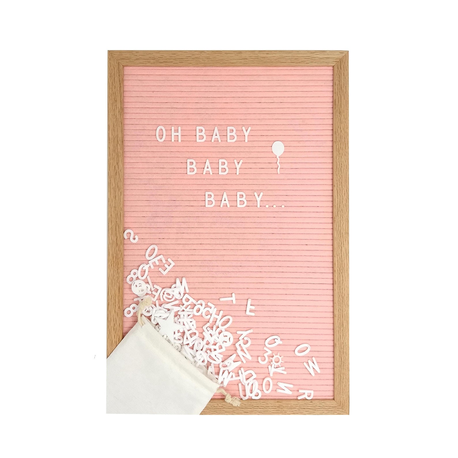 Felt Letter Board Set with Oak Wood Frame 12X17 Pink Great Etsy