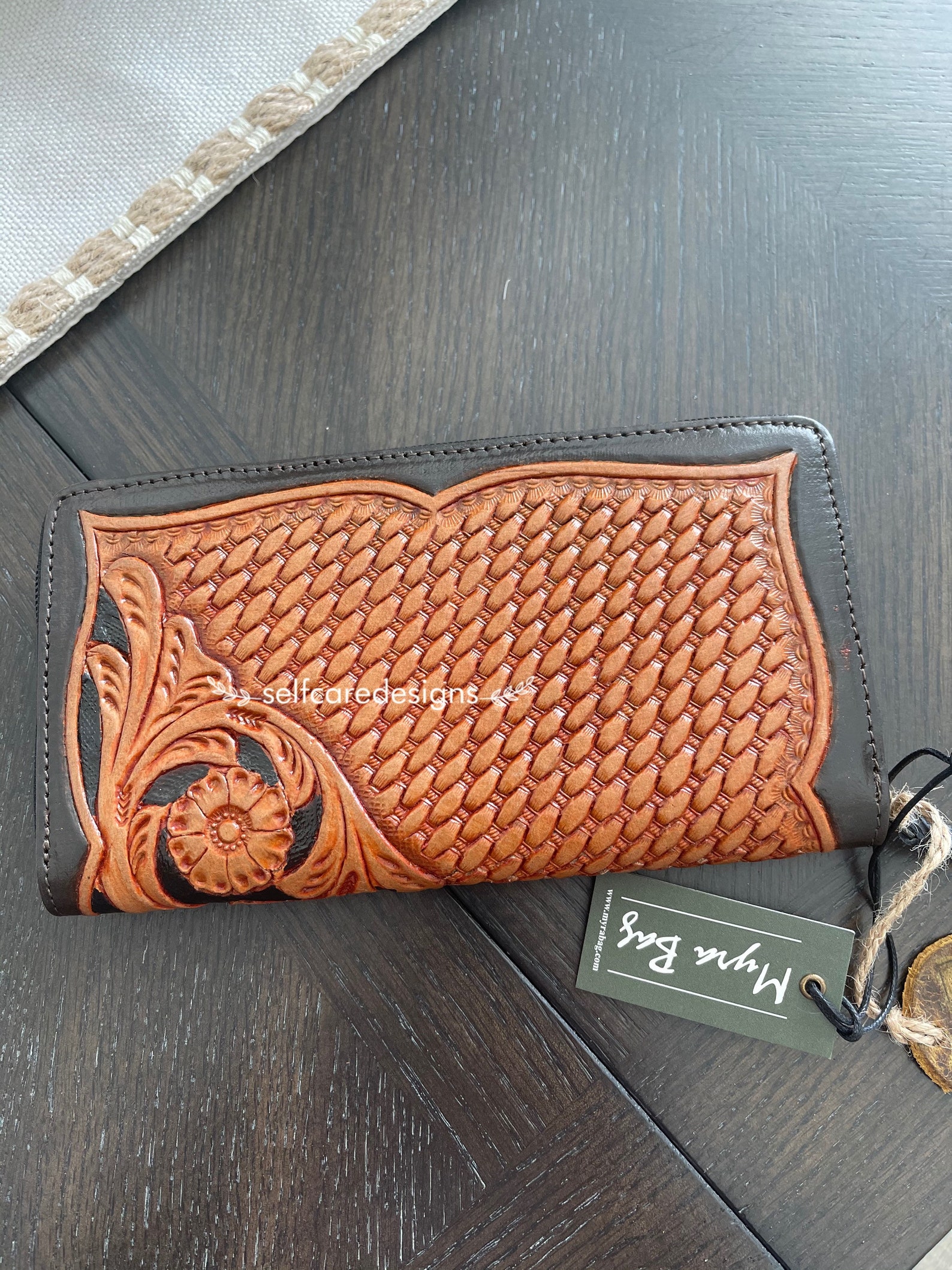 Tooled leather wallet myra bag mynxe wallet leather wallet Etsy