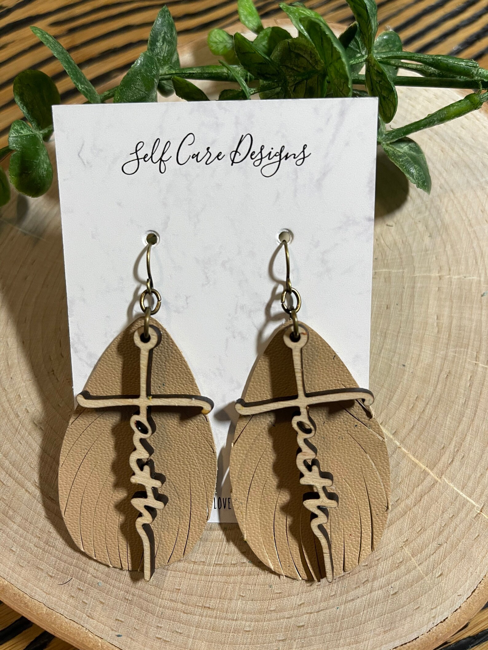 Leather faith earrings Faith earrings leather fringe Etsy