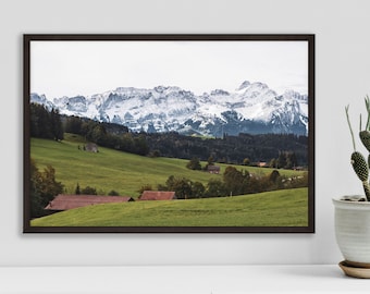 Switzerland Mountains Print, Alps Wall Art, Fine Art Landscape Travel Photo, Nature Wall Decor