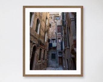 Venice Alleyway Print, Italy Wall Art, Fine Art Travel Photography Print, City Street Wall Decor