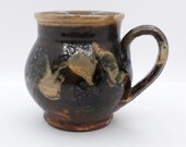 Old cream pot, glazed terracotta, Popular art, milk pot, countryside, Old Farm, Auvergne, French antiquity, 19th