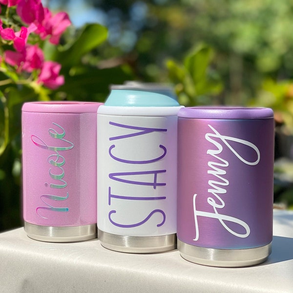 Personalized Standard Can Cooler, Stainless Steel Insulated Cooler, Bridesmaid Gift, Beer Can Cooler, Soda Can Cooler, 12 oz can