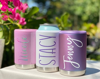 Personalized Standard Can Cooler, Stainless Steel Insulated Cooler, Bridesmaid Gift, Beer Can Cooler, Soda Can Cooler, 12 oz can
