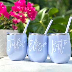 Hidden Mickey Disney Inspired Wine Tumbler, Personalized Tumbler, Bridesmaid Gift, Bachelorette Party Favor, Bridal gifts, Disney Wedding